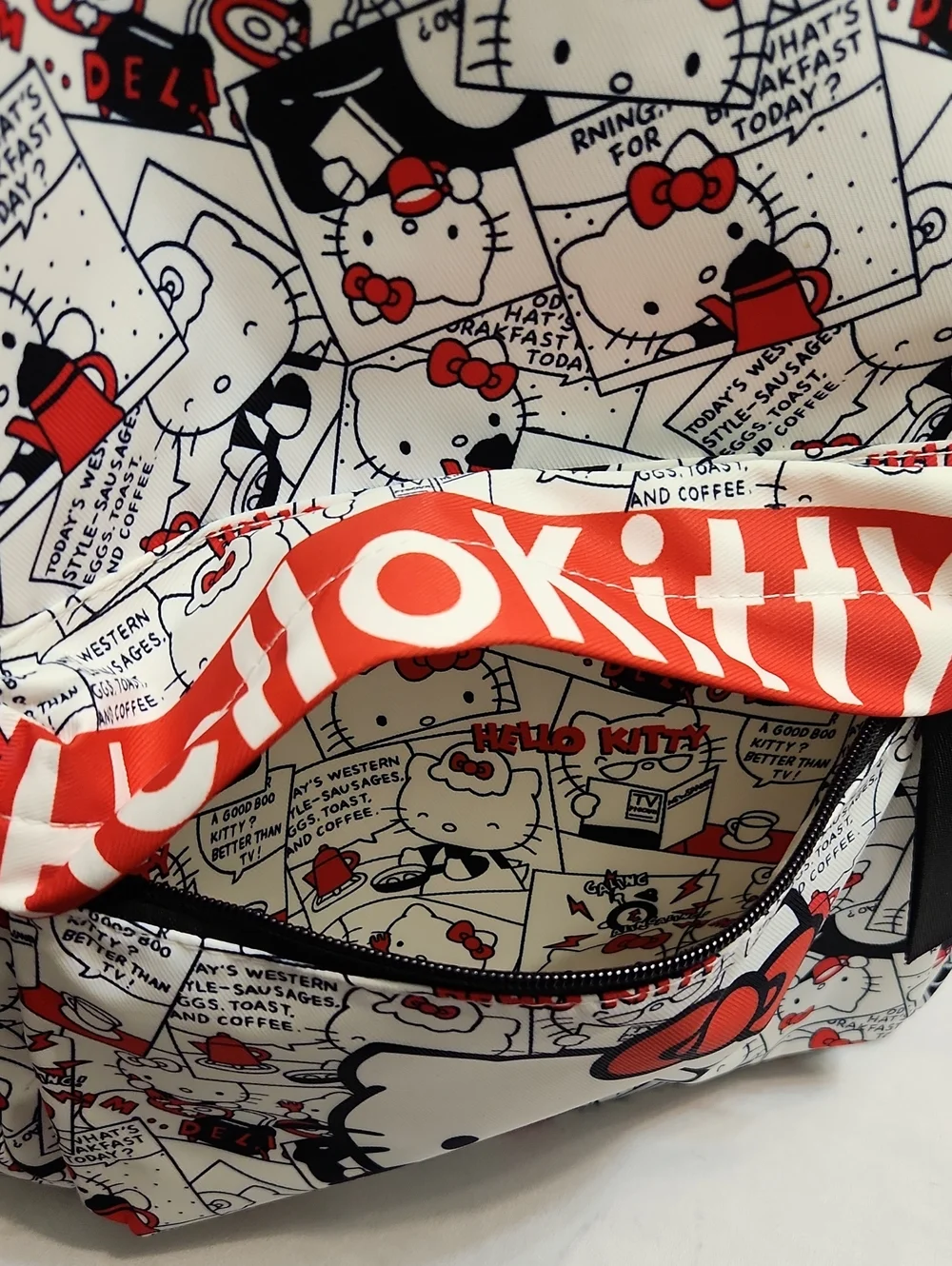Hello Kitty All-over Print Red White Backpack